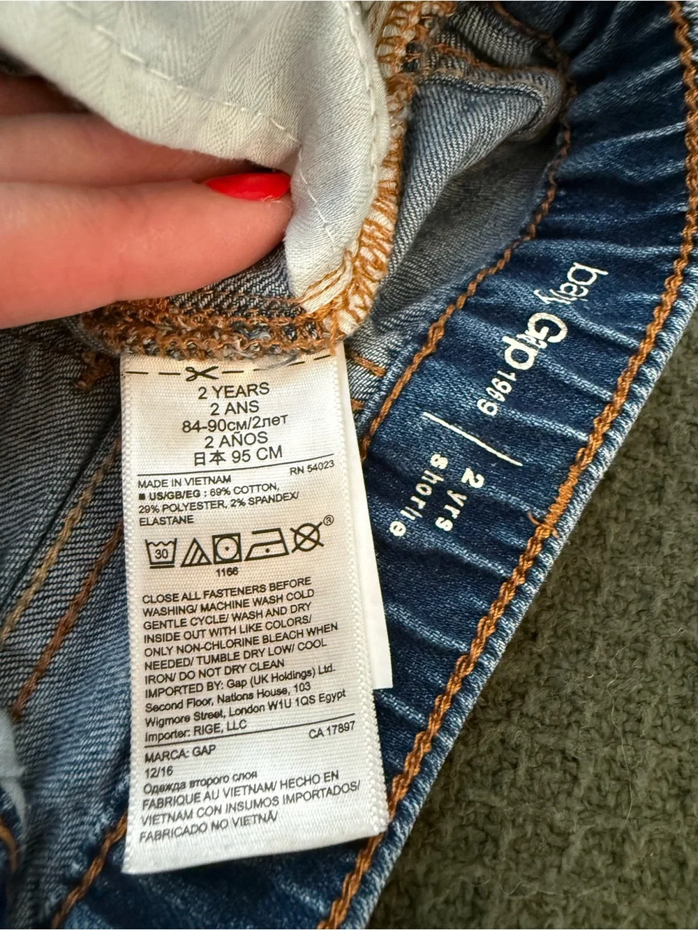 GAP Girls Blue Denim Shorts with Rainbow & Patch Details